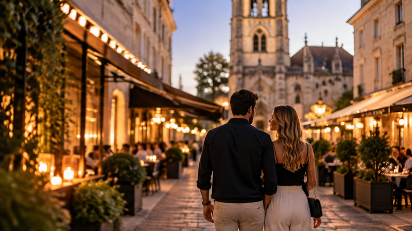 Couple en balade lors d’une escapade romantique à Cholet